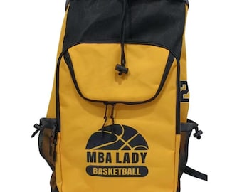 Custom Sports Team Ball Backpack, Basketball Backpack, Volleyball Backpack, Soccer Backpack, Personalized Sports Bag, Team Backpack, Logo