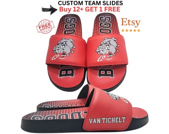 Custom slide sandals, Personalized Slides, Design your Own Slides, Custom Slides Baseball, Team Slides with Logo