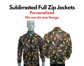 Full Zip Sublimation Jacket, Custom Track Jacket, Sports Team Jacket, Logo, Custom Outerwear, Sublimated Jacket, Design your Jacket