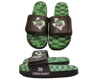 Sandalias personalizadas, sandalias deportivas con logotipo personalizado, diseña tus propias sandalias, sandalias personalizadas, béisbol, hockey, porristas, gimnasia, LAX