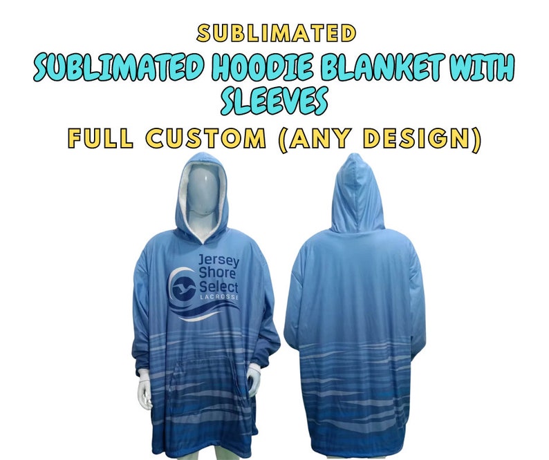 Sublimated Hoodie Blanket with Sleeves, Winter Hoodie, Comfy Hoodie, Couple Blanket Hoodie, Personalized Hoodie, Birthday Gift, Cozy Hoodie, Fleece Blanket Hoodie, Oversized Hoodie, sports team hoodie blanket with sleeves and pocket