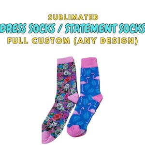 Sublimated Dress Sock, Crew Socks, Corporate Socks, Casual Socks, High Socks, Club Socks, Couple Socks, Sublimated Socks, Graphic Socks,