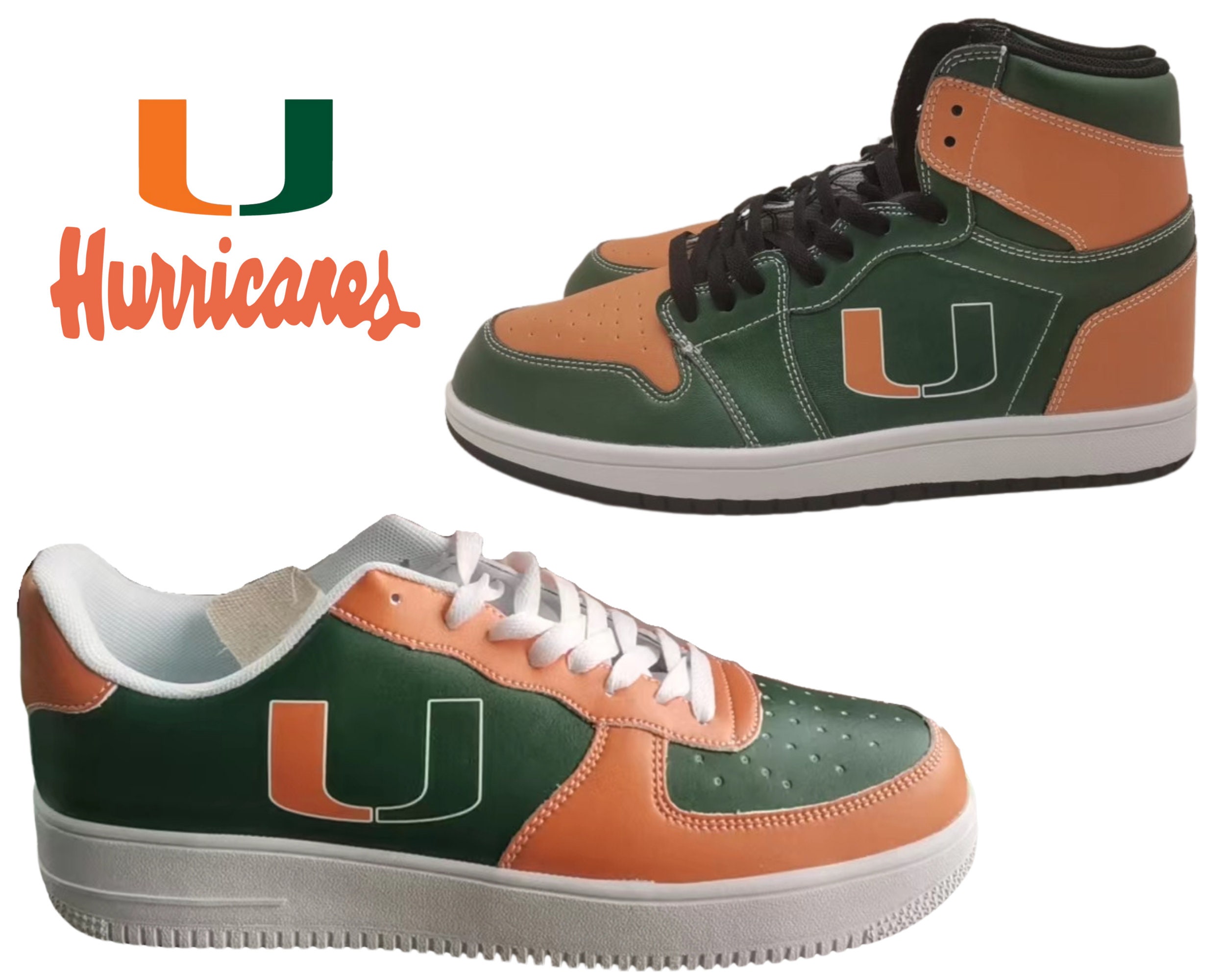 Custom miami hurricanes shoes sale