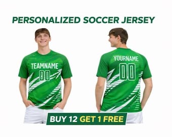 Camiseta de fútbol personalizada, camiseta de fútbol personalizada, camiseta de fútbol personalizada, camiseta de fútbol con nombre y número personalizados para hombres, mujeres y niños