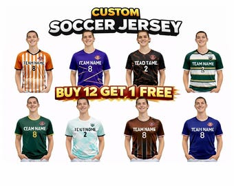 Camiseta de fútbol personalizada, camiseta de fútbol personalizada, camiseta de fútbol personalizada, camiseta de fútbol con nombre y número personalizados para hombres, mujeres y niños