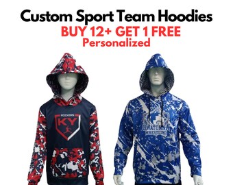 Custom Sublimated Hoodies, Team Hoodies, Personalized Hoodie, Sublimation Pullover, Baseball Hoodie, Football Hoodie, Lacrosse Hoodie, Logo