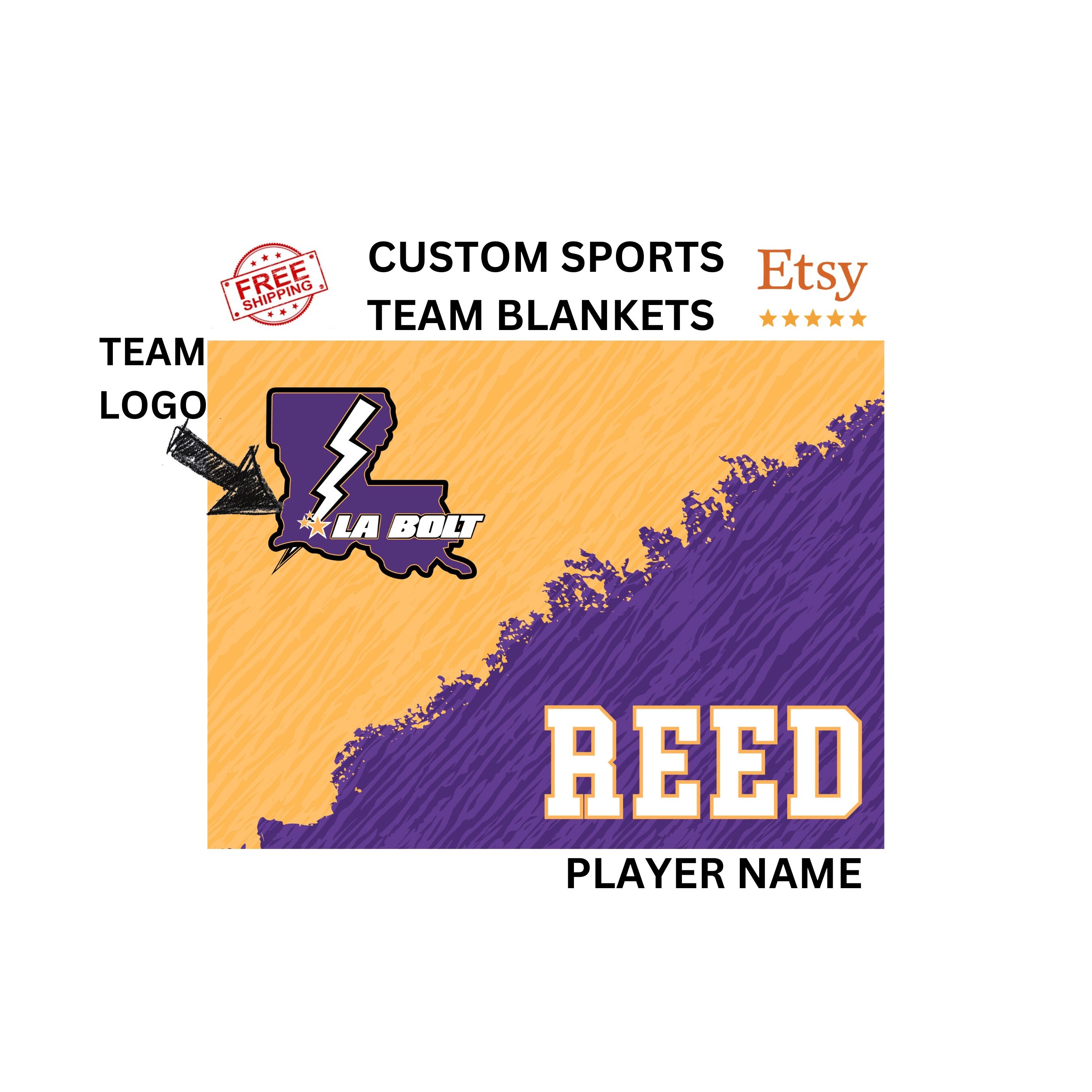 Sublimated Blanket, Team Blanket, Full Color Throw, Personalized Team ...