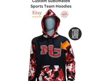 Custom Sublimated Pullover, Hoodie with Team Logo, Personalized Player Hoodies, Full color sublimation, baseball hoodie, football hoodie