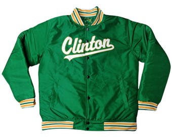 Chaqueta bomber personalizada, estilo universitario, vintage, sublimada, bordada, corporativa, escolar, con logotipo, de satén.