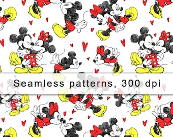 Magic kingdom, Mouse, Love, Graphic, Printable, Shirt, Digital paper, Sublimation, Seamless pattern, Print, Design