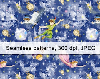 Magic Kingdom, Ratón, Papel digital, Castillo, Patrón sin costuras, Fondo, Diseño, Imprimible, Impresión, Sublimación, Camisa