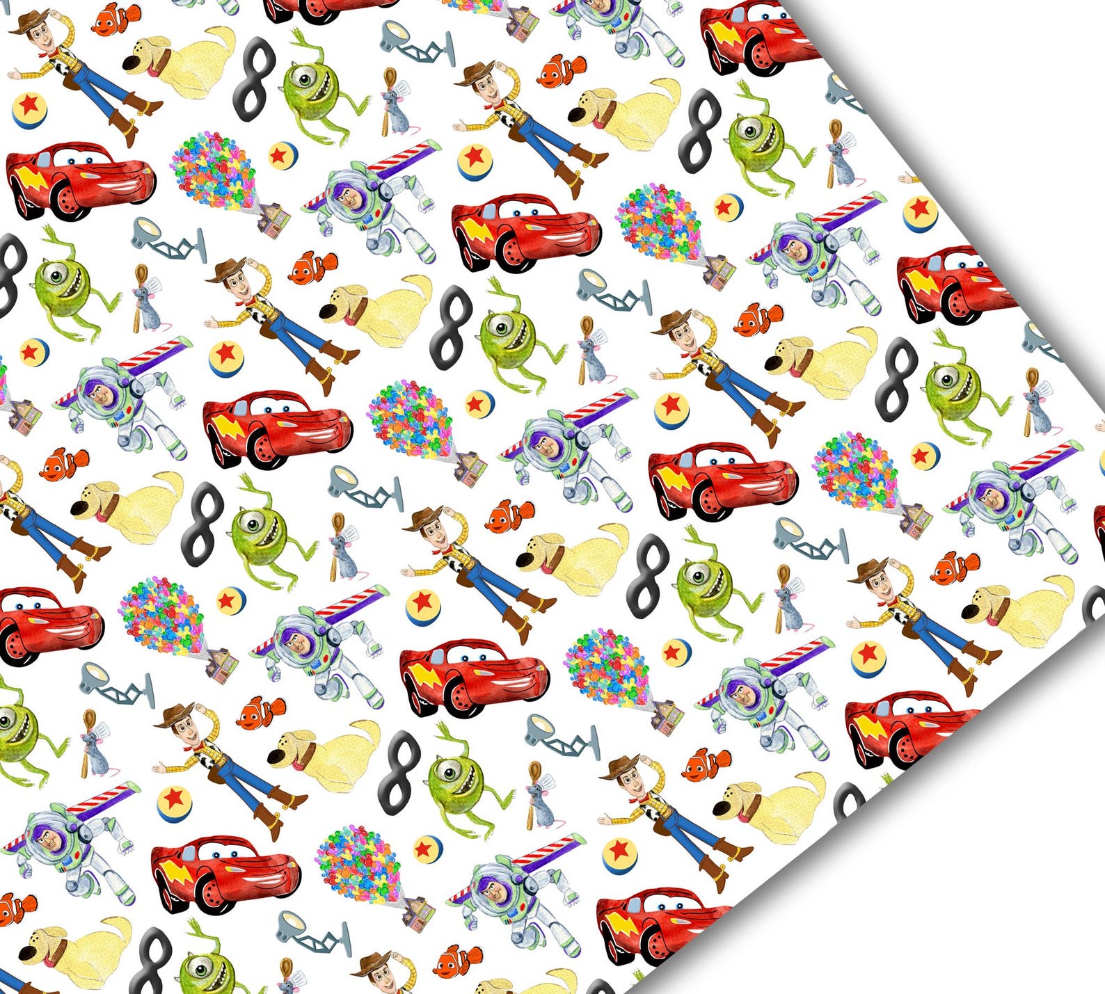 Pixar Fest Characters Seamless Pattern, JPEG (digital Download) - Etsy