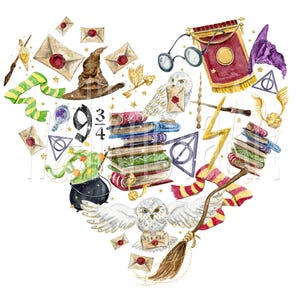 Halloween, Heart, Magic kingdom, Movies, Watercolor, Fall, Autumn, Printable, Shirt, Digital, Sublimation transfer, PNG, Clipart