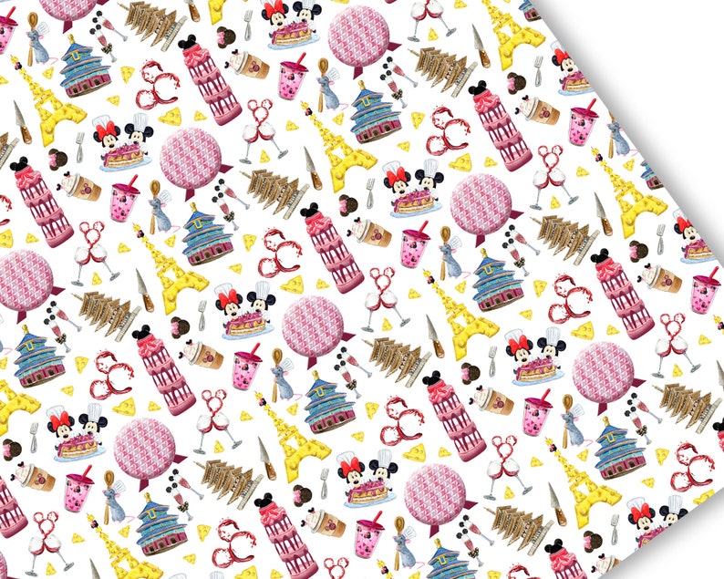 Epcot Repeating Pattern Epcot Food and Wine Watercolor Seamless Pattern (digital Paper) - Etsy