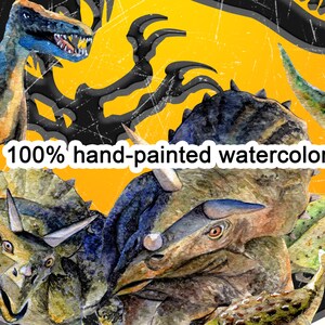 Jurassic world, Park, Dinosaur, Digital, Watercolor, Printable, Shirt, Sublimation transfer, Print, Clipart, PNG, Design image 3