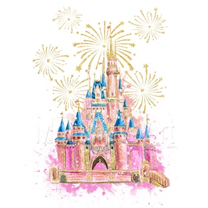 Christmas castle, Magic kingdom, Mouse, Salute, Watercolor, Print, Printable, Shirt, Digital, Design, Sublimation transfer, PNG, Clipart