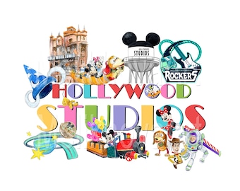 Acuarela de Hollywood Studios PNG, diseño de transferencia de camiseta (descarga digital)