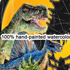 Jurassic world, Park, Dinosaur, Digital, Watercolor, Printable, Shirt, Sublimation transfer, Print, Clipart, PNG, Design image 4