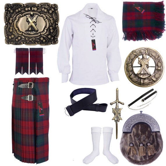 Lindsay Tartan Kilt for Men Scottish Highland Traditional Outfit
