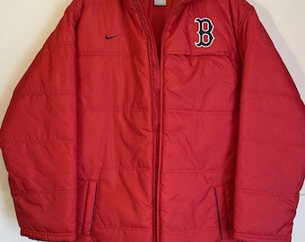 Vintage Nike Boston Red Sox Red Jacket Coat Puffer Size XL Y2K