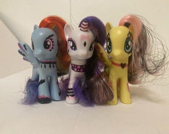 My Little Pony PonyMania Lot of 3 Gothic Emo Y2K RARE Toys R Us Exclusive Pony Mania 2000s