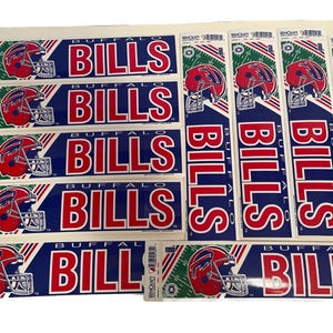 Buffalo Bills Vintage NFL Bumper Stickers Lot Of 10 Great Stocking Stuffers By Wincraft 12.7 Inches Long Vinyl Durable Man Cave Car Decal