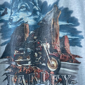 Harley Davidson Wolf Shirt Xl - Etsy