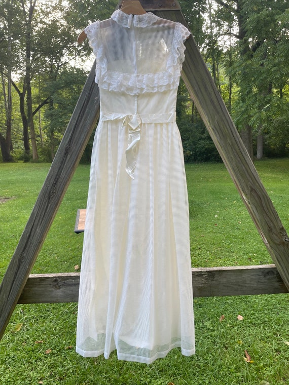 Vintage Dress Victorian Prairie Size 2 Lace Ivory… - image 10