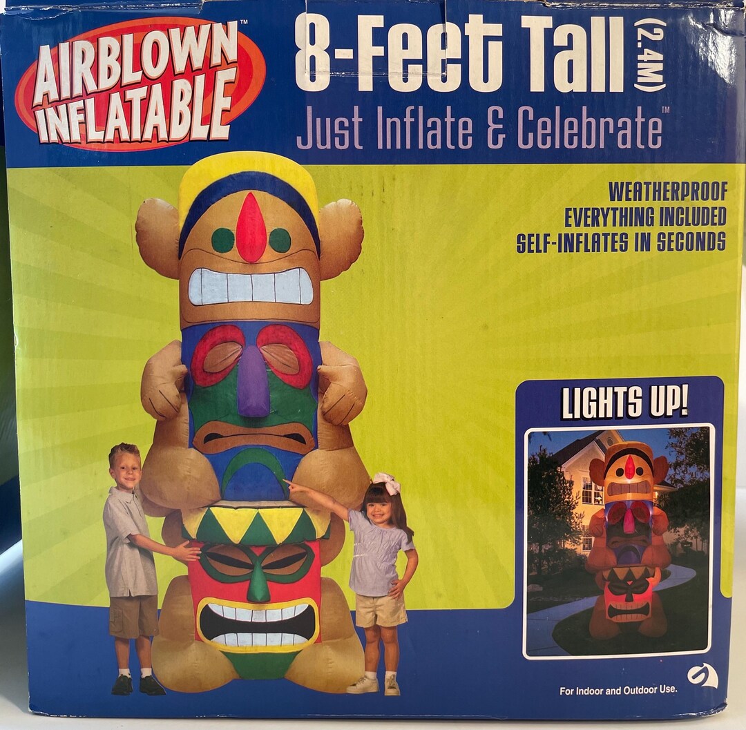 Huge GEMMY Airblown Inflatable Lighted Totem Polynesian Pole Tiki Luau ...