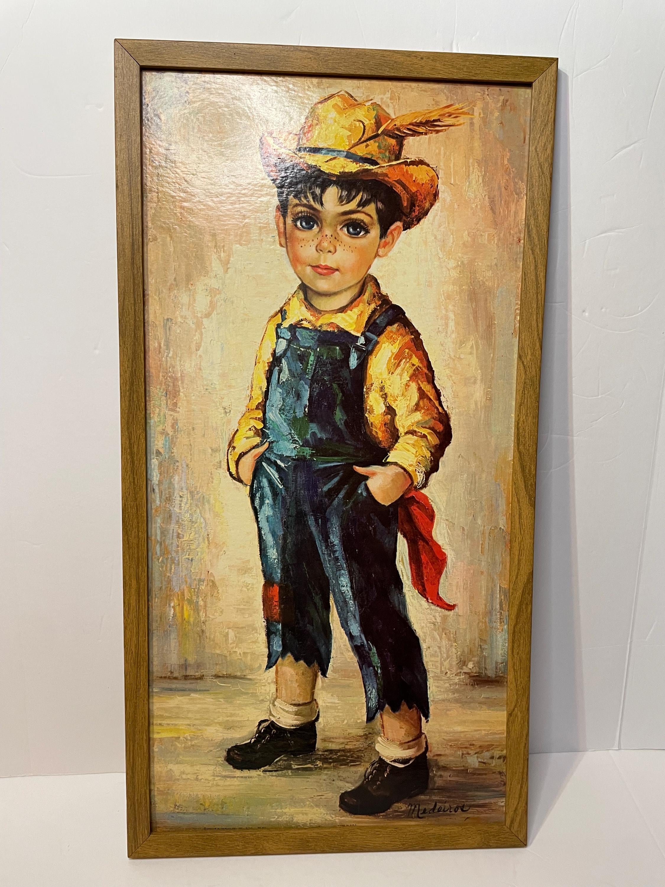 Big Eyes Vintage Picture Boy - Etsy