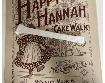 1898 Sheet Music Vintage Happy Hannah Cake Walk Pre Ragtime Era Before Rag Music RARE Theo Havemeyer Banned Cover Black American