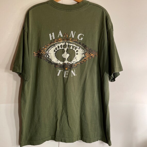 Vintage Hang Ten Surfer T-shirt Size Xl Hunter Gr… - image 1