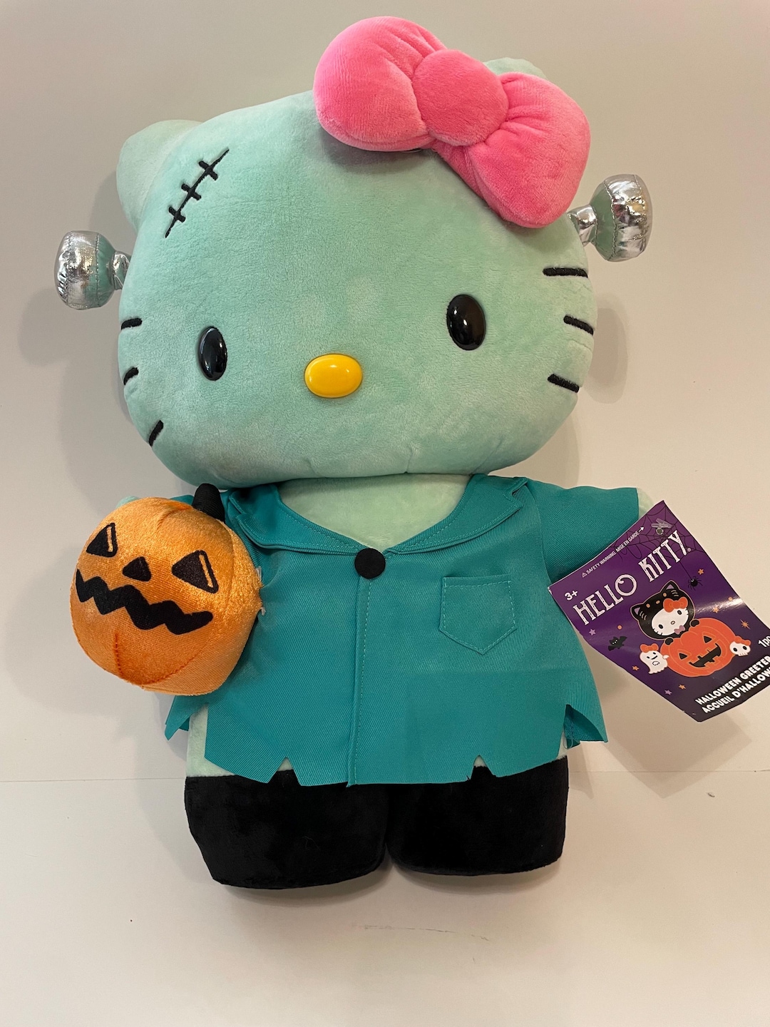 Hello Kitty Halloween Decor Jumbo Plush Green Plush Frankenstein