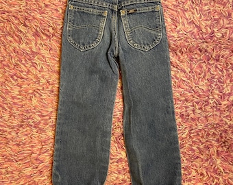 Vintage 80s 90s Lee Riders Boys Jeans Size 6 Slim USA Made Grunge Denim 100% Cotton 19” Waist / 18.5” Inseam / Full Length 25.5” Boy Girl