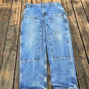 Vintage Carhartt Double Knee Jeans Work Pants Jeans Men’s Size 40 40x34 Loose Original Fit B73-DST Distressed Grunge Workwear Streetwear