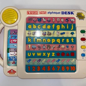 Vintage Vtech Electronic Learning Toy Little Smart Alphabet Desk +PHONICS Spelling 8 Different Activities Home Schooling Baby Works Great!