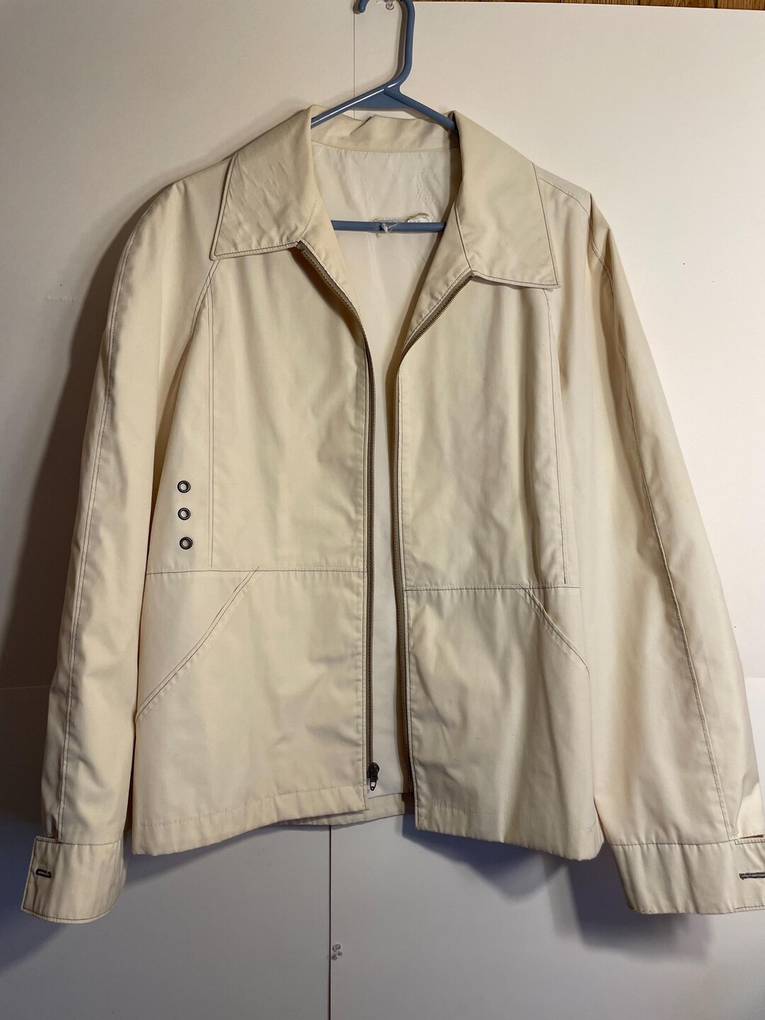 Vintage 1960s Authentic Gabardine Ricky Jacket Cream Boxy