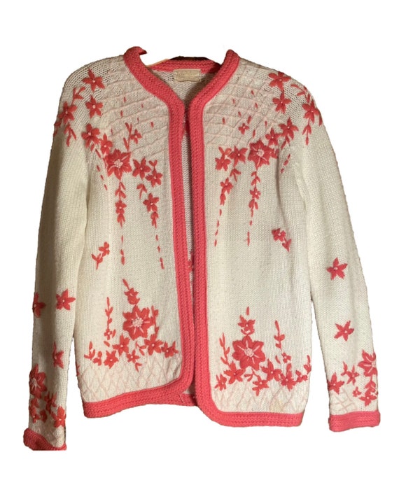 Vintage Fully Fashioned Cardigan Fairycore Cottag… - image 10