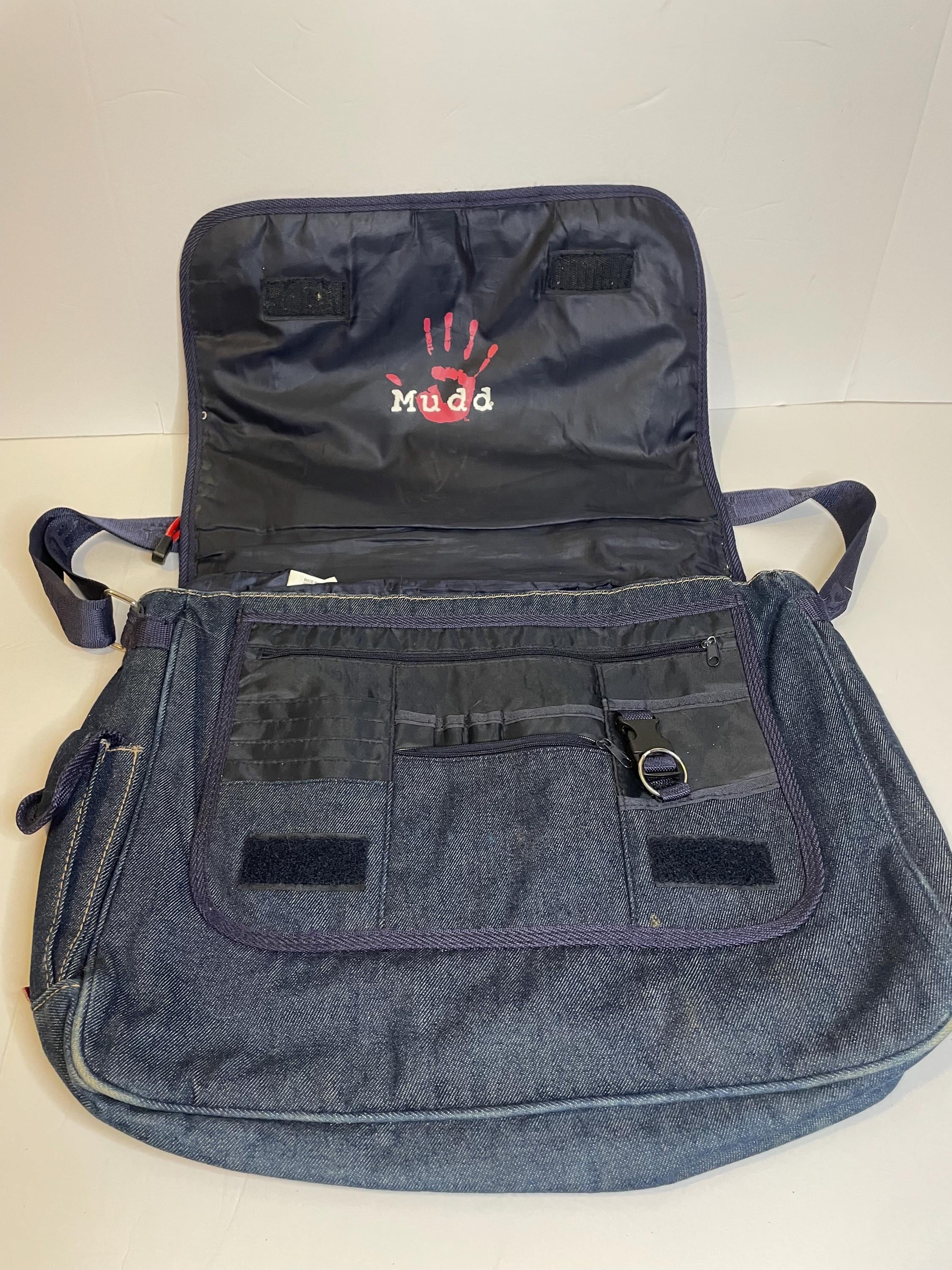 Vintage Y2K 2000's MUDD Crossbody Messenger Laptop Bag Denim 90s