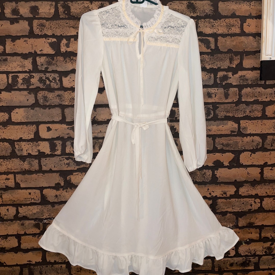 Vintage Bridgerton Style Nightgown Dress Size 9 Medium Long Etsy