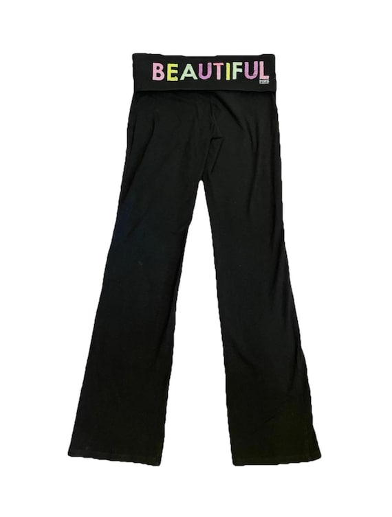 Vintage Y2K PINK Victoria's Secret Fold Over Leggins Size Medium