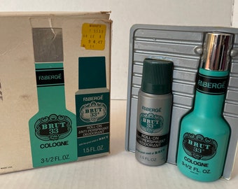 Vintage BRUT 33 Cologne and Deodorant Faberge 1970s Murphys Store Real Man Scent Original Box Unused Old Italian Mob Scent New Jersey Guido