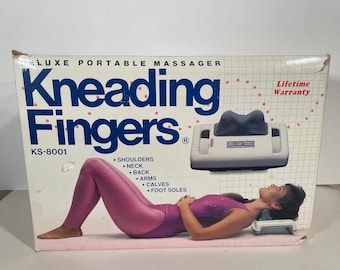 Vintage Kneading Fingers KS-8001 Massager Deluxe Portable Neck Back Foot Calf Massage Machine Tested Working 90s 80s Wellness Device