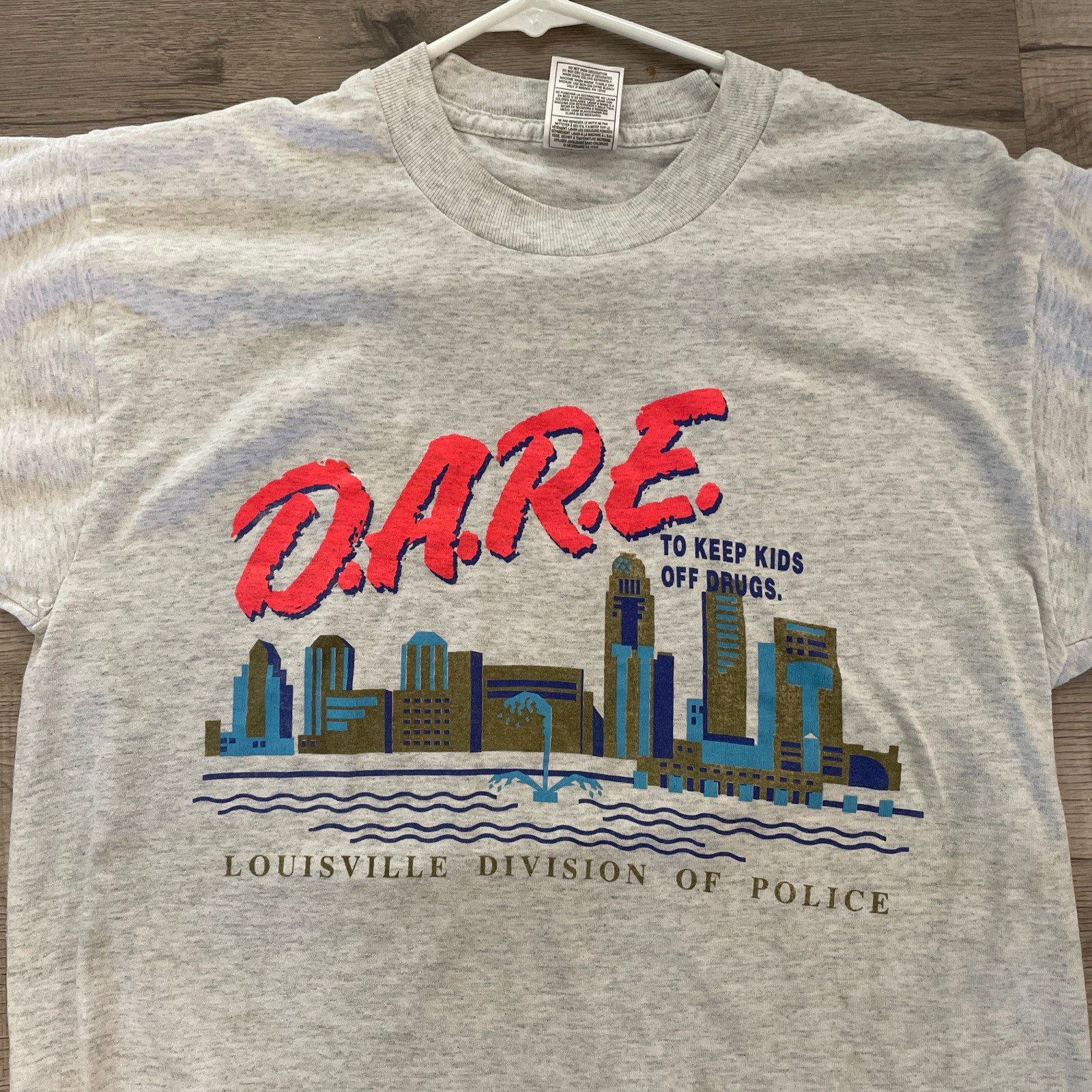 Dare Drugs Shirt Vintage Louisville Kentucky Police Neon 80s 