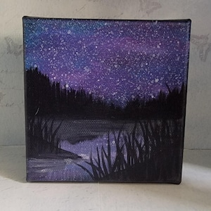 Light Purple-Blue Night Sky 4&quot;×4&quot;