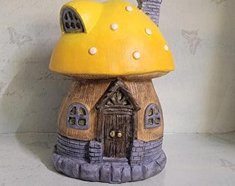 Yellow Mushroom Fairy House