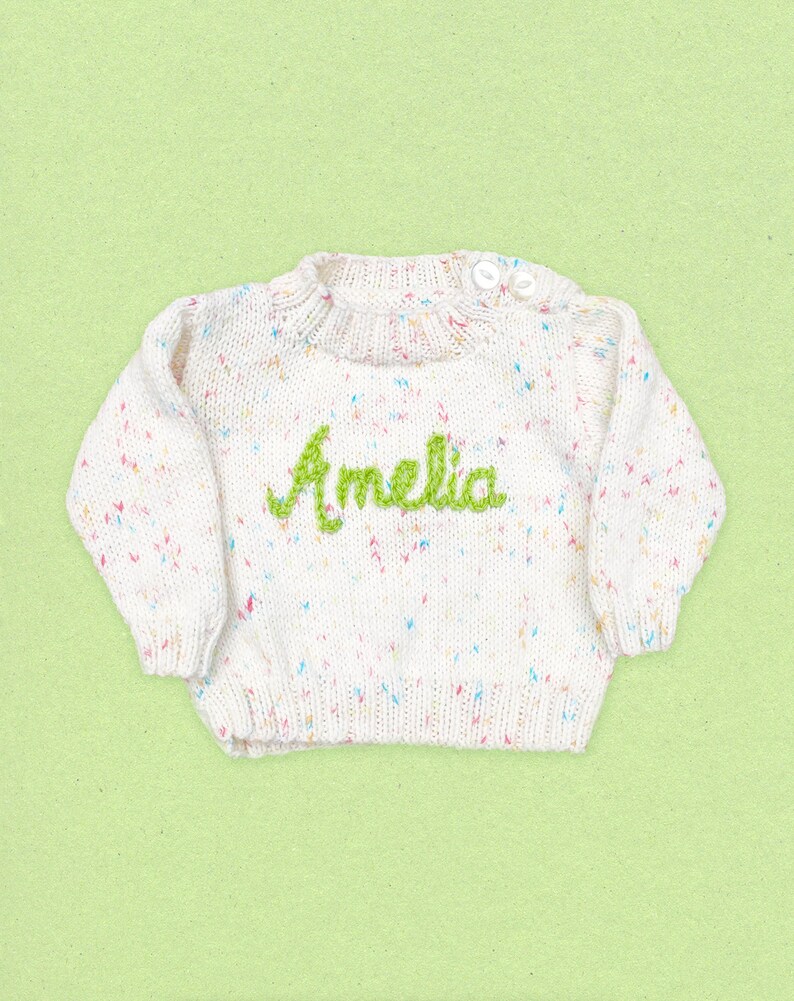Hand Knitted Personalised Name Baby Jumper Hand Crochet in Melbourne, Australia image 2