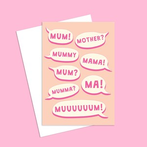 Mum Messages Greeting Card - Blank Inside - Designed & Printed in Melbourne, Australia with Vegetable-based inks on recycled card