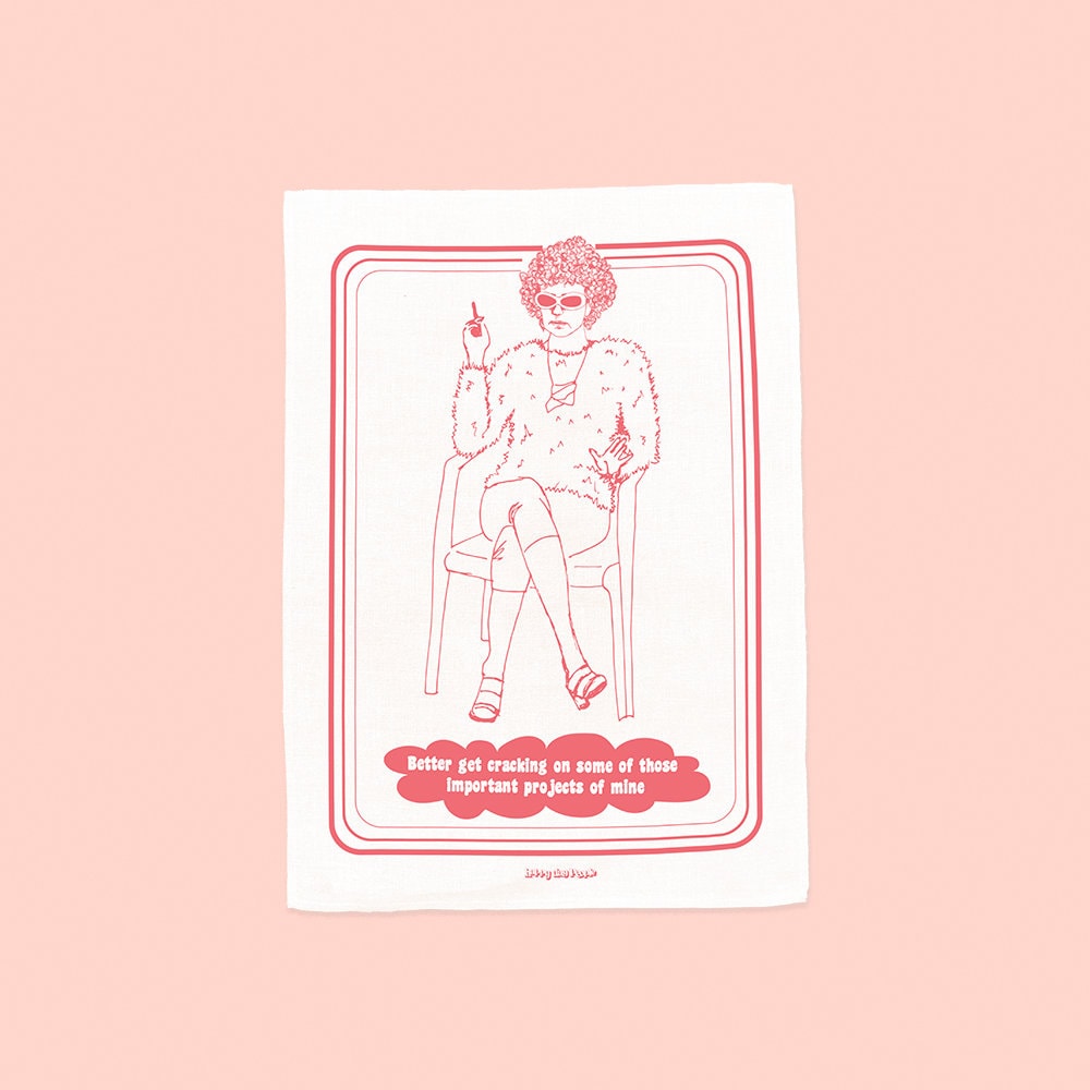 Important Projects Screen-Printed Cotton Tea Towel