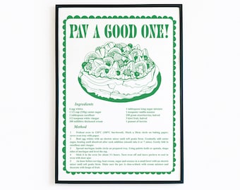 Pav A Good One Recipe Digital Art Wall Print by Happy Day People - Designed in Melbourne
